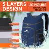 imageN NEVO RHINO Backpack Coolers Insulated Leak Proof 3654 CansPortable Lightweight Waterproof Insulated Cooler Backpack for Men ampamp Women Ideal for CampingTravelBeachPicnicsLunch ampamp Day Trips2025Dark Blue36Cans