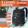 imageN NEVO RHINO Backpack Coolers Insulated Leak Proof 3654 CansPortable Lightweight Waterproof Insulated Cooler Backpack for Men ampamp Women Ideal for CampingTravelBeachPicnicsLunch ampamp Day Tripsblack