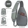 imageN NEVO RHINO Crossbody Sling Backpack Small Sling Bag Hiking Daypack Chest Bag Travel Shoulder Bags with Antitheft Pocket Light Gray Green