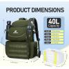 imageN NEVO RHINO Fishing Tackle Backpack with Rod Holders 40L Large Fishing Bag with Waterproof Rain CoverOutdoor Tackle BagArmy Green Pack with 4 Trays