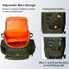 imageN NEVO RHINO Fishing Tackle Backpack with Rod Holders 40L Large Fishing Bag with Waterproof Rain CoverOutdoor Tackle BagArmy Green Pack with 4 Trays
