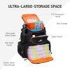 imageN NEVO RHINO Fishing Tackle Backpack with Rod Holders 40L Large Fishing Bag with Waterproof Rain CoverOutdoor Tackle BagBlack Pack with 4 Trays