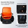 imageN NEVO RHINO Fishing Tackle Backpack with Rod Holders 40L Large Fishing Bag with Waterproof Rain CoverOutdoor Tackle BagBlack Pack with 4 Trays
