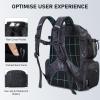 imageN NEVO RHINO Fishing Tackle Backpack with Rod Holders 40L Large Fishing Bag with Waterproof Rain CoverOutdoor Tackle BagCamouflage Black Pack with 4 Trays