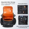 imageN NEVO RHINO Fishing Tackle Backpack with Rod Holders 40L Large Fishing Bag with Waterproof Rain CoverOutdoor Tackle BagCamouflage Black Pack with 4 Trays