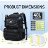 imageN NEVO RHINO Fishing Tackle Backpack with Rod Holders 40L Large Fishing Bag with Waterproof Rain CoverOutdoor Tackle BagCamouflage Black Pack with 4 Trays