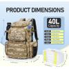 imageN NEVO RHINO Fishing Tackle Backpack with Rod Holders 40L Large Fishing Bag with Waterproof Rain CoverOutdoor Tackle BagCamouflage Yellow Pack with 4 Trays