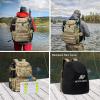 imageN NEVO RHINO Fishing Tackle Backpack with Rod Holders 40L Large Fishing Bag with Waterproof Rain CoverOutdoor Tackle BagCamouflage Yellow Pack without 4 Trays