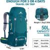 imageN NEVO RHINO Internal Frame Hiking Backpack 5060657080L Mountain Climbing Camping Backpack Daypack Waterproof Rain Cover01 Green