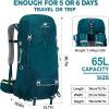 imageN NEVO RHINO Internal Frame Hiking Backpack 5060657080L Mountain Climbing Camping Backpack Daypack Waterproof Rain Cover09 Green