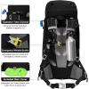 imageN NEVO RHINO Internal Frame Hiking Backpack 5060657080L Mountain Climbing Camping Backpack Daypack Waterproof Rain Cover10 Black