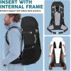 imageN NEVO RHINO Internal Frame Hiking Backpack 5060657080L Mountain Climbing Camping Backpack Daypack Waterproof Rain Cover10 Black