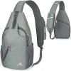 imageN NEVO RHINO Crossbody Sling Backpack Small Sling Bag Hiking Daypack Chest Bag Travel Shoulder Bags with Antitheft Pocket Light Gray Green
