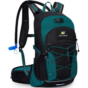 imageHydration Backpack 3L Water Bladder Hiking Water Backpack with Rain Cover Insulation Hydration Daypack Rucksack for Cycling03 Lake Green