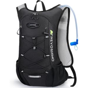 imageLightweight Hydration Backpack Running Backpack with 2L Water Bladder Hydro Water Daypack for Cycling Hiking Rave for Men WomenBlack