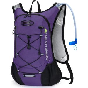 imageLightweight Hydration Backpack Running Backpack with 2L Water Bladder Hydro Water Daypack for Cycling Hiking Rave for Men WomenPurple
