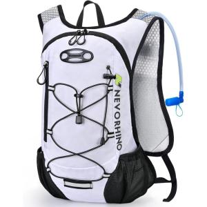 imageLightweight Hydration Backpack Running Backpack with 2L Water Bladder Hydro Water Daypack for Cycling Hiking Rave for Men WomenWhite