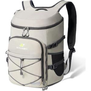 imageN NEVO RHINO Backpack Coolers Insulated Leak Proof 3654 CansPortable Lightweight Waterproof Insulated Cooler Backpack for Men ampamp Women Ideal for CampingTravelBeachPicnicsLunch ampamp Day TripsLight Gray