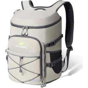 imageN NEVO RHINO Backpack Coolers Insulated Leak Proof 3654 CansPortable Lightweight Waterproof Insulated Cooler Backpack for Men ampamp Women Ideal for CampingTravelBeachPicnicsLunch ampamp Day Trips2025Light Gray36Cans