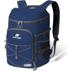 imageN NEVO RHINO Backpack Coolers Insulated Leak Proof 3654 CansPortable Lightweight Waterproof Insulated Cooler Backpack for Men ampamp Women Ideal for CampingTravelBeachPicnicsLunch ampamp Day Trips2025Dark Blue36Cans