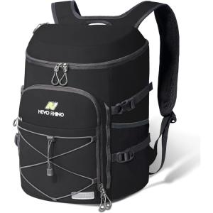 imageN NEVO RHINO Backpack Coolers Insulated Leak Proof 3654 CansPortable Lightweight Waterproof Insulated Cooler Backpack for Men ampamp Women Ideal for CampingTravelBeachPicnicsLunch ampamp Day Trips2025Black36Cans
