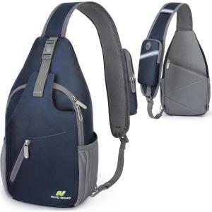 imageN NEVO RHINO Crossbody Sling Backpack Small Sling Bag Hiking Daypack Chest Bag Travel Shoulder Bags with Antitheft Pocket Royal Blue