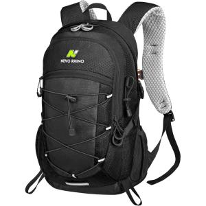 imageN NEVO RHINO Hiking Backpack 20L Water Resistant Outdoor Day PackLightweight Travel Small Backpack for Men WomenBlack