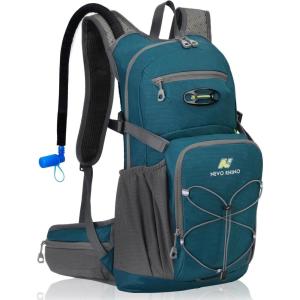 imageN NEVO RHINO Hydration Backpack 18L Multipurpose Hiking Backpack with 3L Water Bladder Water Backpack Insulated Hydration Pack Ideal for Hiking and CyclingLake Blue