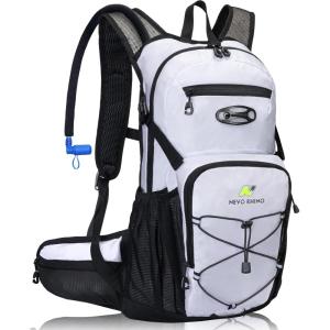 imageN NEVO RHINO Hydration Backpack 18L Multipurpose Hiking Backpack with 3L Water Bladder Water Backpack Insulated Hydration Pack Ideal for Hiking and CyclingWhite