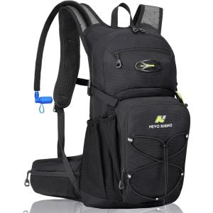 imageN NEVO RHINO Hydration Backpack 18L Multipurpose Hiking Backpack with 3L Water Bladder Water Backpack Insulated Hydration Pack Ideal for Hiking and CyclingBlack