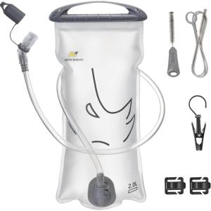 imageN NEVO RHINO Hydration Bladder 2L3LWater Reservoir for Hiking Backpack Leak Proof Water Storage BladderBPAFree Water Pouch Hydration Pack for Camping Cycling Running2Lwith clean kit