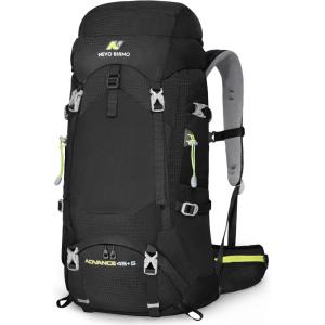 imageN NEVO RHINO Internal Frame Hiking Backpack 5060657080L Mountain Climbing Camping Backpack Daypack Waterproof Rain Cover02 Black
