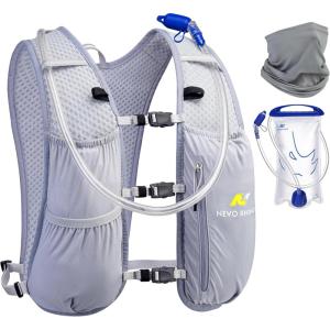 imageN NEVO RHINO Running Hydration Vest for Women 15L Water Bladder Backpack 5L Small Lightweight Breathable Hydration Vest for Hiking Trail Running Cycling Marathon for WomenGrey