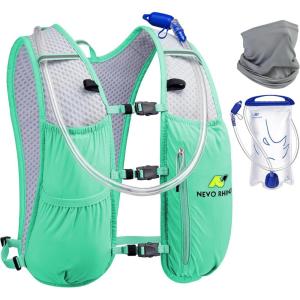 imageN NEVO RHINO Running Hydration Vest for Women 15L Water Bladder Backpack 5L Small Lightweight Breathable Hydration Vest for Hiking Trail Running Cycling Marathon for WomenLight Green
