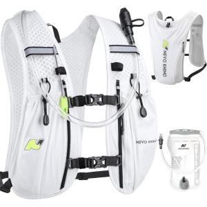 imageN NEVO RHINO Running VestHydration Vest 5L with 15L Water BladderLightweight Hydration Pack Water Backpack for Hiking RaceWhite