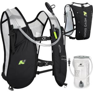 imageWaterproof Running Vest 55L Breathable Running Hydration Vest with 15L Water Bladder Water Vest for Hiking Trail Marathon Race Ideal for Women and MenBlack