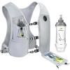 imageRunning Vest with 350 ML TPU Soft Flask Small Running Water Vest Adjustable Chest Straps Lightweight Hydration Vest Pack for Trail Marathon Hiking Cycling for Women Men MiniGray