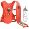 imageRunning Vest with 350 ML TPU Soft Flask Small Running Water Vest Adjustable Chest Straps Lightweight Hydration Vest Pack for Trail Marathon Hiking Cycling for Women Men MiniOrange