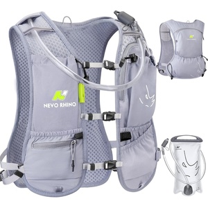 image:imageN NEVO RHINO Running Vest with Water Bladder 15 Liter Small Hydration Water Vest Lightweight Hydration Pack MultiPocket 11x  for Hiking Race Trail Marathon for Women MenGray