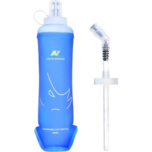 image:imageN NEVO RHINO 350ml500ml TPU Soft Flask with Straw for Hydration Vest Pack Collapsible Water Bottle for Running Trail Hiking Cycling Marathon Camping169 Ounces
