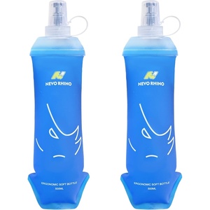 image:imageN NEVO RHINO Soft Flask 17oz500ml 2PCS TPU Running Water Bottle for Running Vest and Hydration Backpack Leakproof BPAFree Collapsible Water Bottles for Hiking Cycling Marathon2500mlBlue
